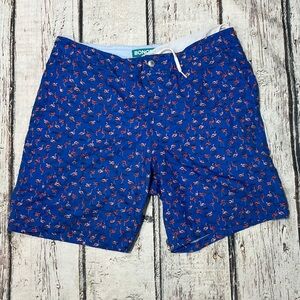 Bonobos Blue Flamingo Print Swim Trunks